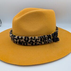 American Hat Makers Wool Felt Fedora | Mustard Yellow | Tonal Ribbon Band